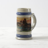 PINK MOUNTAINES LAKE ALPINE SUNSET LANDSCAPE BIERPUL (Voorkant rechts)