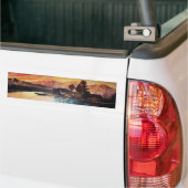 PINK MOUNTAINES LAKE ALPINE SUNSET LANDSCAPE BUMPERSTICKER (Op Truck)