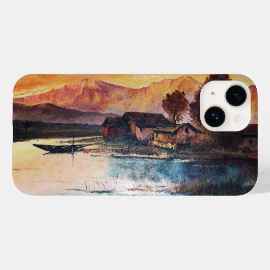 PINK MOUNTAINES LAKE ALPINE SUNSET LANDSCAPE Case-Mate iPhone CASE (Achterkant (horizontaal))