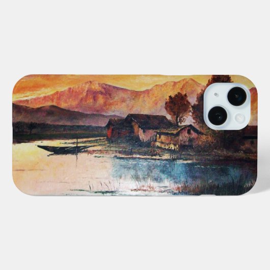 PINK MOUNTAINES LAKE ALPINE SUNSET LANDSCAPE Case-Mate iPhone CASE (Achterkant (horizontaal))