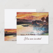 PINK MOUNTAINES LAKE ALPINE SUNSET LANDSCAPE KAART (Voorkant / Achterkant)