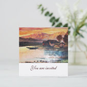 PINK MOUNTAINES LAKE ALPINE SUNSET LANDSCAPE KAART (Staand voorkant)