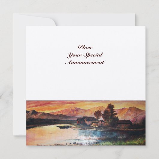 PINK MOUNTAINES LAKE ALPINE SUNSET LANDSCAPE KAART (Achterkant)