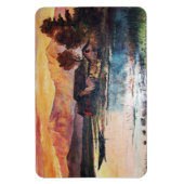 PINK MOUNTAINES LAKE ALPINE SUNSET LANDSCAPE MAGNEET (Verticaal)