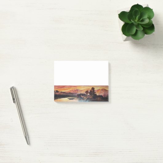 PINK MOUNTAINES LAKE ALPINE SUNSET LANDSCAPE POST-IT® NOTES (Kantoor)