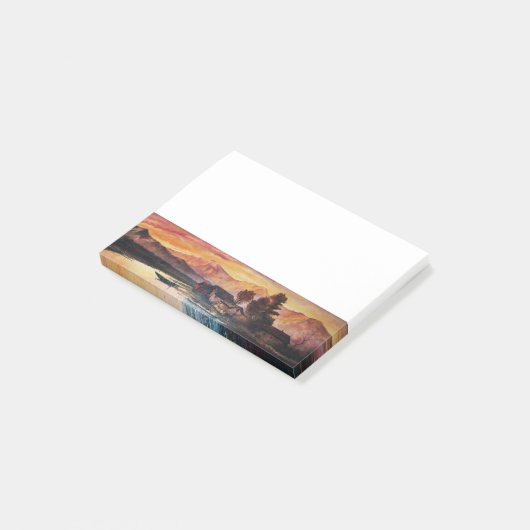 PINK MOUNTAINES LAKE ALPINE SUNSET LANDSCAPE POST-IT® NOTES (Schuin)