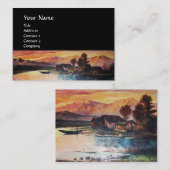 PINK MOUNTAINES LAKE ALPINE SUNSET LANDSCAPE VISITEKAARTJE (Voorkant / Achterkant)