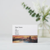 PINK MOUNTAINES LAKE ALPINE SUNSET LANDSCAPE VISITEKAARTJE (Staand voorkant)