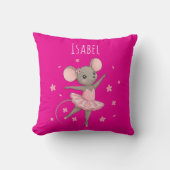 Pink Mouse Ballerina Custom Cushion for Girls Kussen (Voorkant)