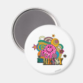 Pink Mr Messy | Kleurrijke wervelingen & sterren Magneet (Voorkant / Achterkant)