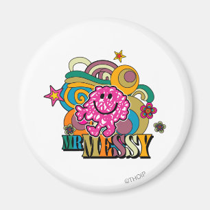 Pink Mr Messy Kleurrijke wervelingen & sterren Magneet
