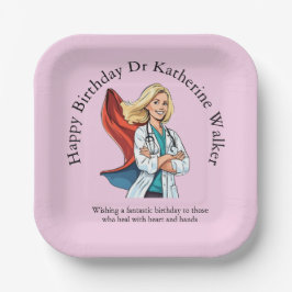 pink Mrs DOCTOR BIRTHDAY Papieren Bordje