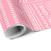 Pink Mud Cloth Pattern Wrapping Paper Cadeaupapier (Rol Hoek)