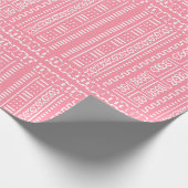 Pink Mud Cloth Pattern Wrapping Paper Cadeaupapier (Hoek)