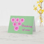 Pink Mums Flowers Denken aan je Kaarten (Gele Bloem)