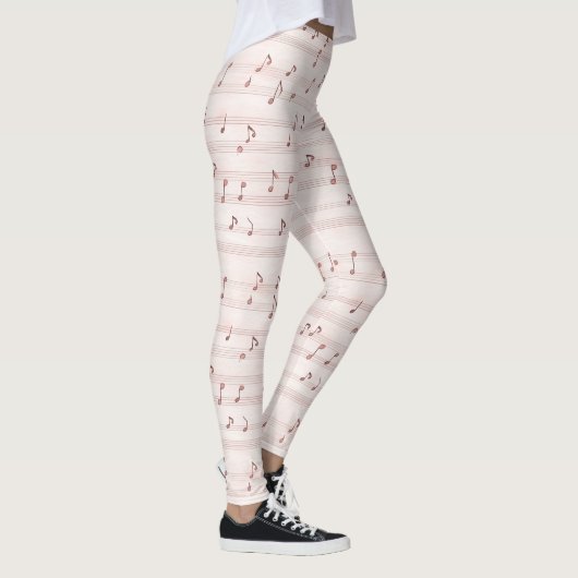 Pink Music Notes Sheet Leggings (Rechts)