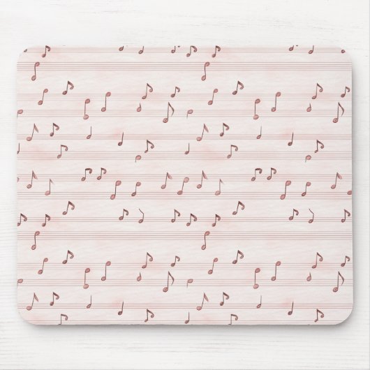 Pink Music Notes Sheet Muismat (Voorkant)