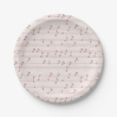 Pink Music Notes Sheet Papieren Bordje (Voorkant)