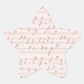 Pink Music Notes Sheet Ster Sticker (Voorkant)