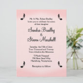 Pink Music Theme Wedding Kaart (Staand voorkant)