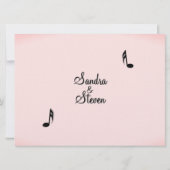 Pink Music Theme Wedding Kaart (Achterkant)