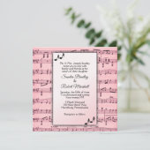 Pink Music Wedding Invitation Kaart (Staand voorkant)