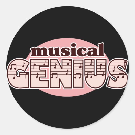 Pink Musical Genius Ronde Sticker (Voorkant)