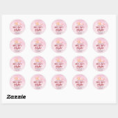 Pink Muslim Newborn Baby Girl Aqeeqah Ronde Sticker (Vel)