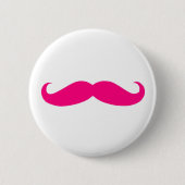 Pink Mustache Ronde Button 5,7 Cm (Voorkant)