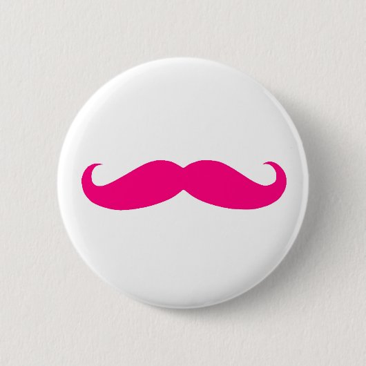 Pink Mustache Ronde Button 5,7 Cm (Voorkant)