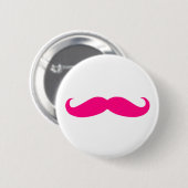 Pink Mustache Ronde Button 5,7 Cm (Voorkant /achterkant)