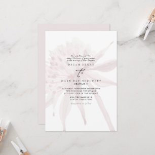 Pink Muted Champagne Floral Wedding Kaart