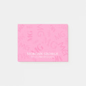 Pink Myriad of Monograms With Your Name Post-it® Notes (Voorkant)