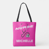 PINK  naam verpleegster Tote Bag (Achterkant)