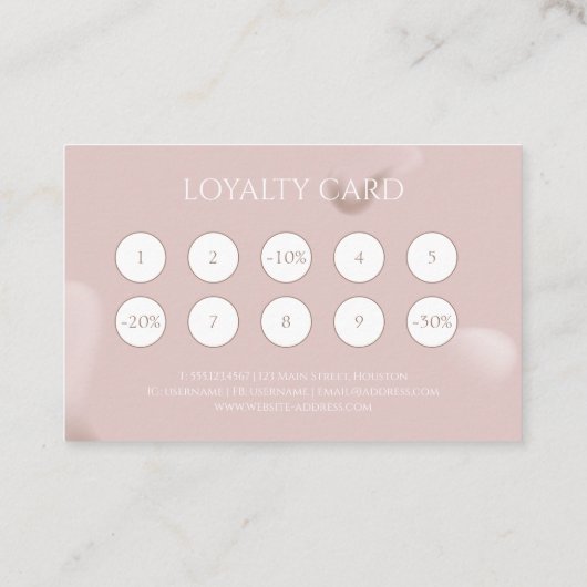 Pink Nail Artist Marketing Client Rewards Klantenkaartje (Achterkant)