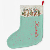 Pink Name Marching Quirky Christmas Reindeer  Grote Kerstsok (Achterkant)