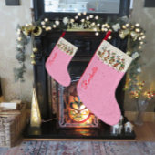 Pink Name Marching Quirky Christmas Reindeer Kleine Kerstsok