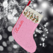 Pink Name Marching Quirky Christmas Reindeer Kleine Kerstsok