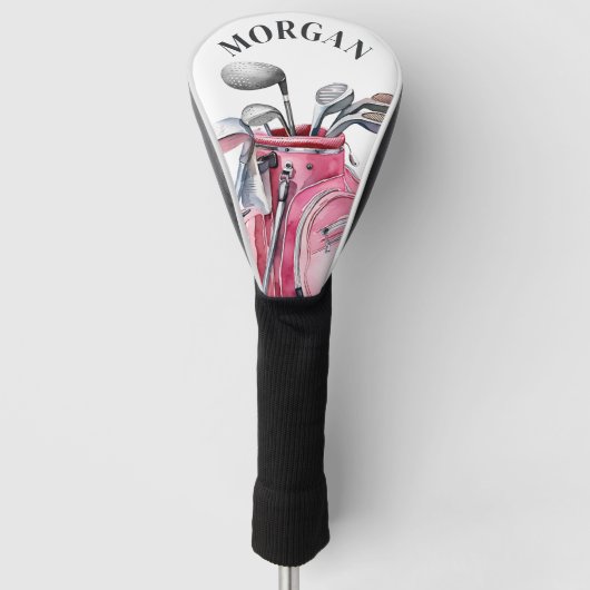 Pink Name Monogram Golfheadcover (Voorkant)