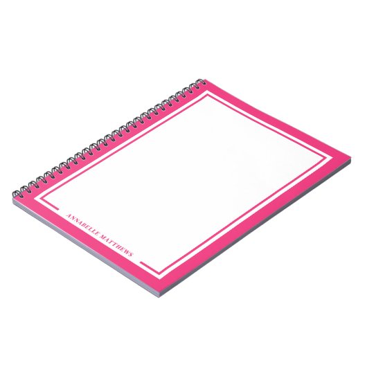 Pink Name Monogram Notitieboek (Linkerzijde)