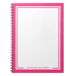 Pink Name Monogram Notitieboek