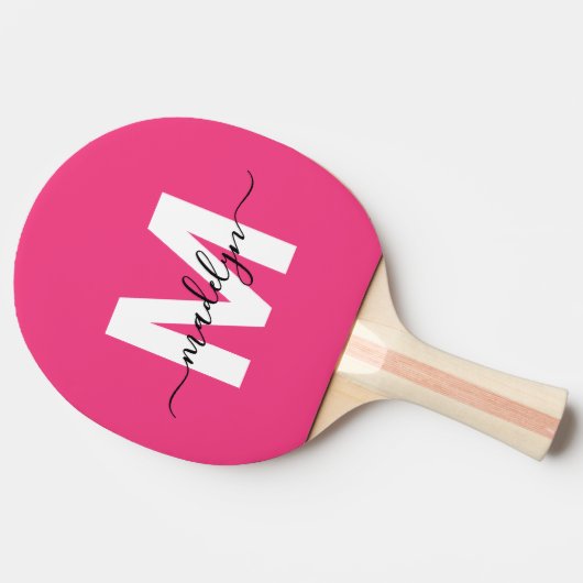 Pink Name Monogram Tafeltennisbatje (Zijkant)
