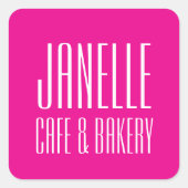Pink Name Sticker, persoonlijk en zakelijk Vierkante Sticker (Voorkant)