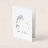 Pink Narwhal Baby shower Folie Kaarten (Voorkant)