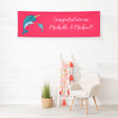 Pink Narwhal Baby shower Spandoek (Insitu)
