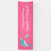 Pink Narwhal Baby shower Spandoek (Verticaal)