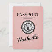 Pink Nashville Passport Bewaar de datum Save The Date (Voorkant)
