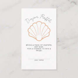 Pink Nautical Stripes Clamshell Baby Girl Shower Informatiekaartje