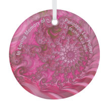 Pink Nautilus Fractal Memorial Suncatcher