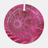 Pink Nautilus Fractal Memorial Suncatcher Glas Ornament (Achterkant)
